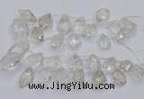 CTD3750 Top drilled 15*20mm - 25*30mm faceted nuggets white crystal beads