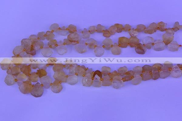 CTD3852 Top drilled 12*13mm - 13*15mm freeform citrine beads
