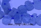 CTD3880 Top drilled 8*10mm - 10*12mm freeform aquamarine beads