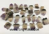 CTD3902 Top drilled 18*25mm - 22*30mm freeform druzy amethst beads