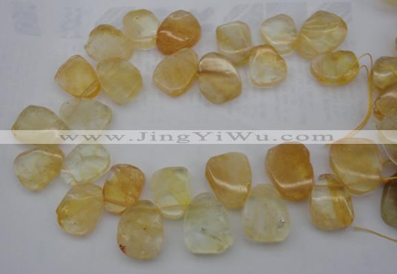 CTD391 Top drilled 20*25mm - 22*30mm freeform citrine beads