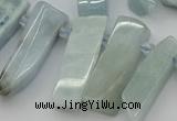CTD444 Top drilled 8*20mm - 10*40mm sticks aquamarine beads