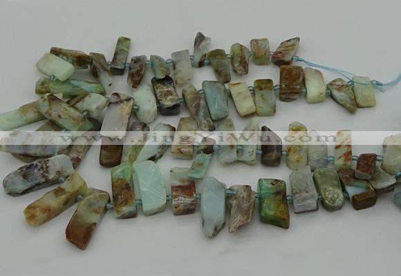 CTD459 15.5 inches 10*20mm - 12*35mm sticks blue opal beads