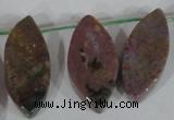 CTD46 Top drilled 12*23mm – 18*50mm marquise Indian agate beads