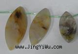 CTD48 Top drilled 15*30mm – 16*45mm marquise bamboo leaf agate beads