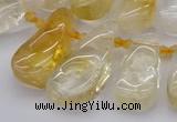 CTD482 Top drilled 10*22mm - 15*45mm freeform citrine beads