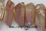 CTD547 Top drilled 12*25mm - 12*45mm nuggets plated quartz beads
