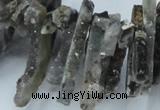 CTD555 Top drilled 6*15mm - 10*40mm wand agate beads