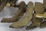 CTD564 Top drilled 10*20mm - 10*40mm freeform plated agate beads