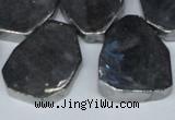 CTD571 Top drilled 20*30mm - 30*45mm freeform plated agate beads