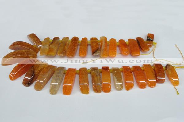 CTD597 Top drilled 10*30mm - 12*45mm wand agate gemstone beads
