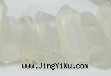 CTD625 Top drilled 10*25mm - 12*35mm faceted nuggets white crystal beads