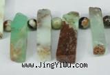 CTD639 Top drilled 8*20mm - 8*45mm wand australia chrysoprase beads