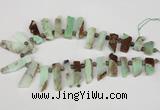 CTD640 Top drilled 10*25mm - 12*45mm wand australia chrysoprase beads