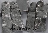 CTD745 Top drilled 15*25mm - 20*65mm freeform plated agate beads