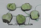 CTD772 30*35mm - 35*45mm freeform agate beads with brass setting
