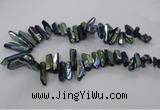 CTD784 Top drilled 8*18mm - 8*35mm nuggets plated quartz beads