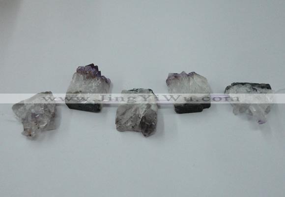 CTD798 Top drilled 20*30mm - 25*35mm freeform amethyst beads