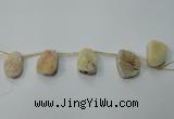 CTD801 Top drilled 20*30mm - 25*35mm freeform agate beads