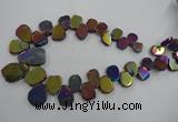 CTD905 Top drilled 15*20mm - 20*30mm freeform plated quartz beads