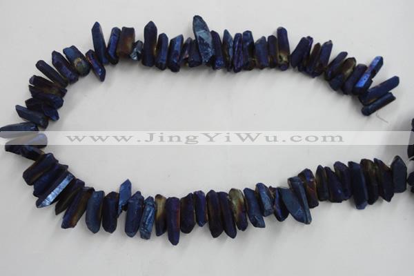 CTD913 Top drilled 5*15mm - 6*25mm wand plated quartz beads