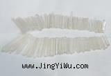 CTD939 Top drilled 5*25mm - 6*60mm sticks white crystal beads