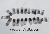CTD940 Top drilled 8*25mm - 10*40mm sticks druzy amethyst beads