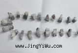 CTD988 Top drilled 10*15mm - 12*25mm nuggets plated druzy amethyst beads