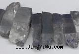 CTD996 Top drilled 8*18mm - 10*30mm sticks plated druzy amethyst beads