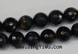 CTE1188 15.5 inches 10mm faceted round blue tiger eye beads