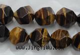 CTE1204 15 inches 14mm faceted nuggets yellow tiger eye beads