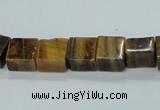 CTE121 15.5 inches 10*10mm cube yellow tiger eye beads wholesale