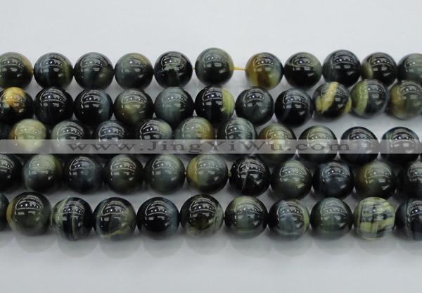 CTE1458 15.5 inches 20mm round golden & blue tiger eye beads