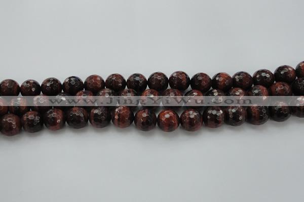 CTE1464 15.5 inches 12mm faceted round red tiger eye beads