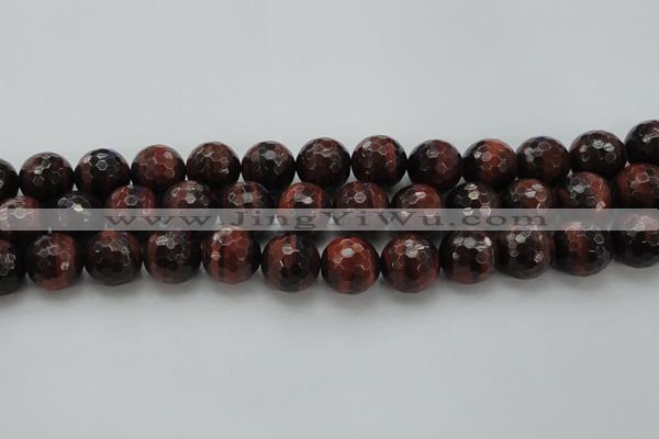 CTE1467 15.5 inches 18mm faceted round red tiger eye beads