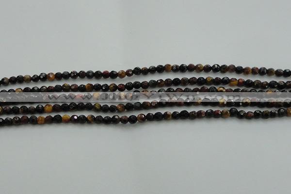 CTE1470 15.5 inches 4mm faceted round mixed tiger eye beads