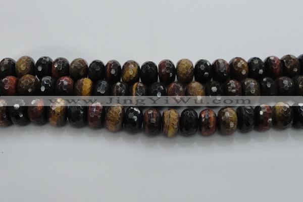 CTE1486 15.5 inches 12*18mm faceted rondelle mixed tiger eye beads