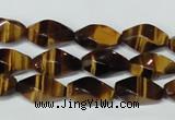 CTE171 15.5 inches 6*12mm twisted rice yellow tiger eye gemstone beads