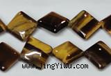 CTE187 15.5 inches 12*12mm diamond yellow tiger eye gemstone beads