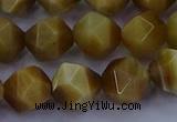 CTE1904 15.5 inches 12mm faceted nuggets golden tiger eye beads