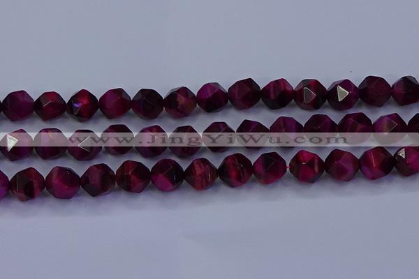 CTE1909 15.5 inches 12mm faceted nuggets red tiger eye beads