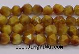 CTE1931 15.5 inches 6mm faceted nuggets golden tiger eye beads