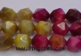 CTE1938 15.5 inches 10mm faceted nuggets mixed tiger eye beads