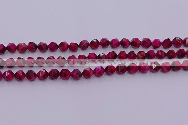 CTE1941 15.5 inches 6mm faceted nuggets red tiger eye beads