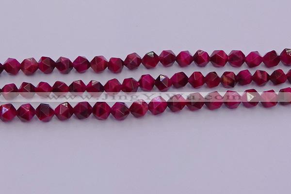 CTE1942 15.5 inches 8mm faceted nuggets red tiger eye beads