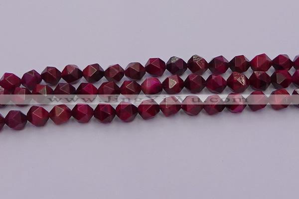 CTE1943 15.5 inches 10mm faceted nuggets red tiger eye beads