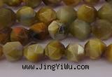 CTE1975 15.5 inches 6mm faceted nuggets golden & blue tiger eye beads