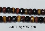 CTE200 15.5 inches 4*6mm faceted rondelle red & yellow tiger eye beads