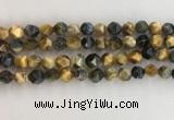 CTE2126 15.5 inches 8mm faceted nuggets golden & blue tiger eye beads