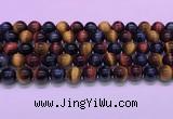 CTE2221 15.5 inches 10mm round colorful tiger eye gemstone beads
